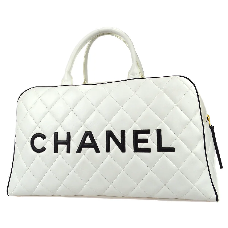 Chanel * 1994-1996 Bowling Bag 50 White Calfskin