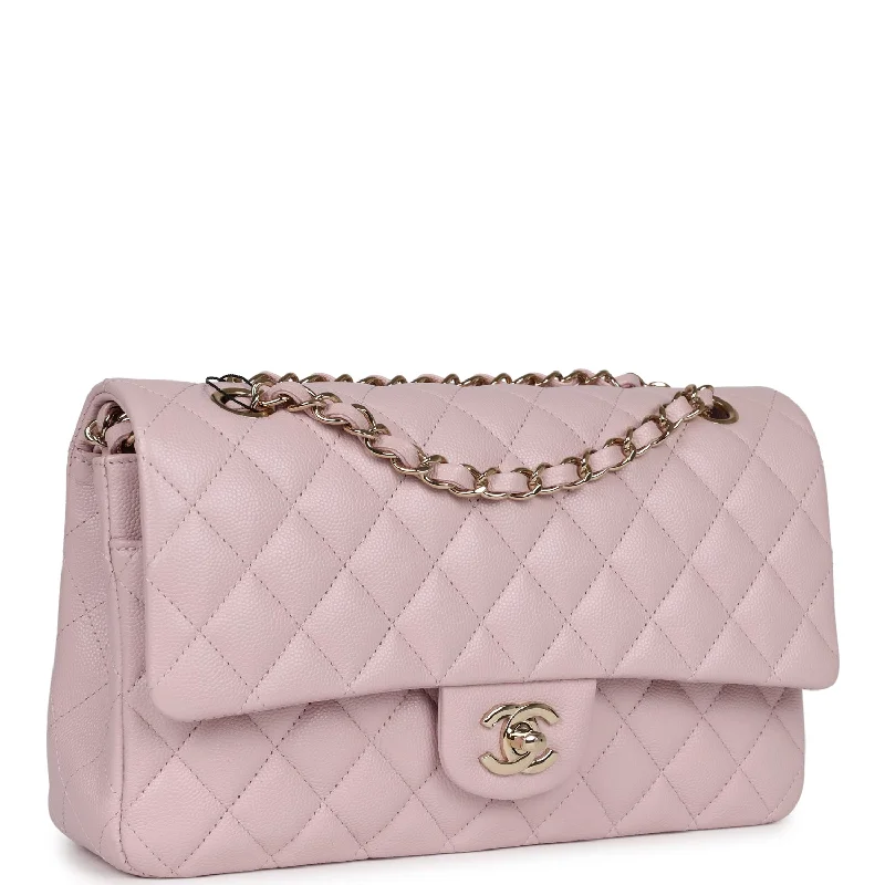 Chanel Medium Classic Double Flap Light Pink Caviar Light Gold Hardware