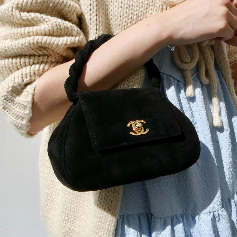 CHANEL * 1996-1997 Handbag Black Suede