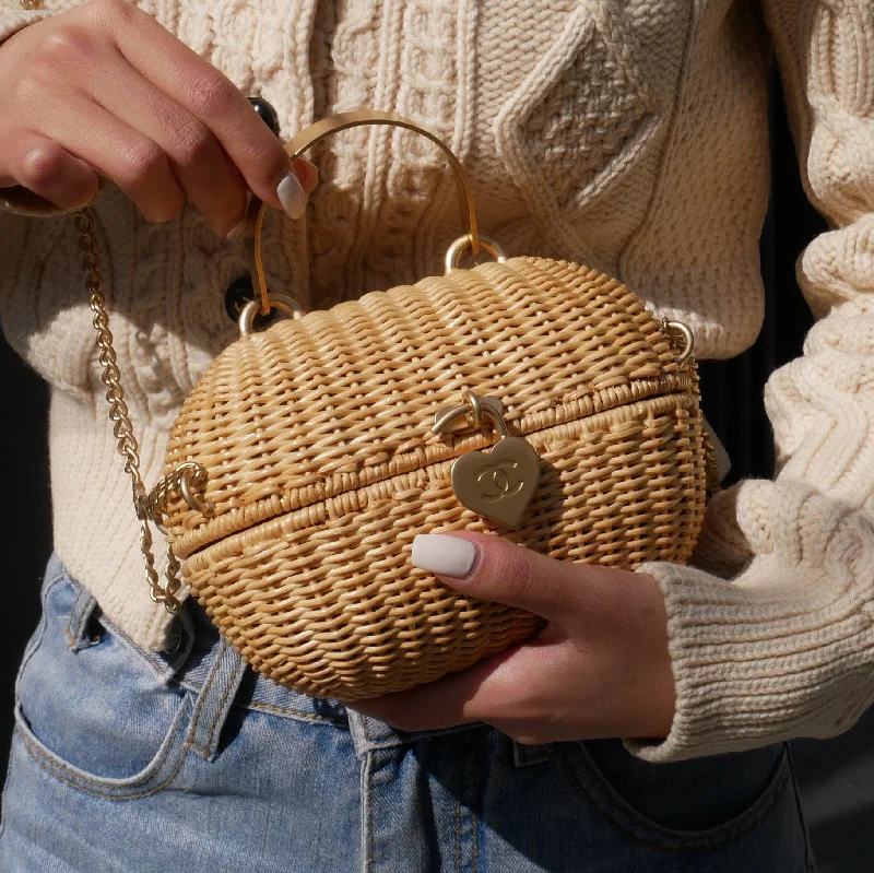 CHANEL * 2004 Woven Wicker Love Basket Bag