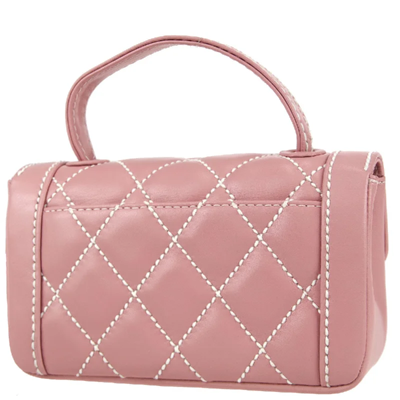 Chanel * Wild Stitch Handbag Pink Calfskin