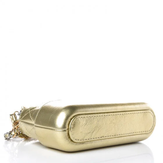 Chanel Metallic Aged Calfskin Quilted Small Gabrielle Clutch