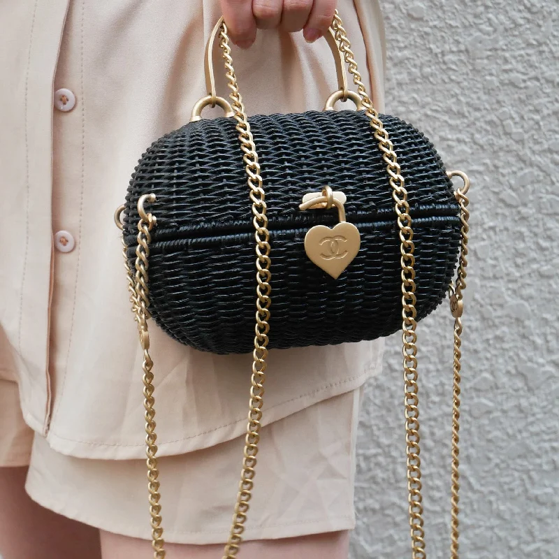 CHANEL * 2004 Woven Wicker Love Basket Bag