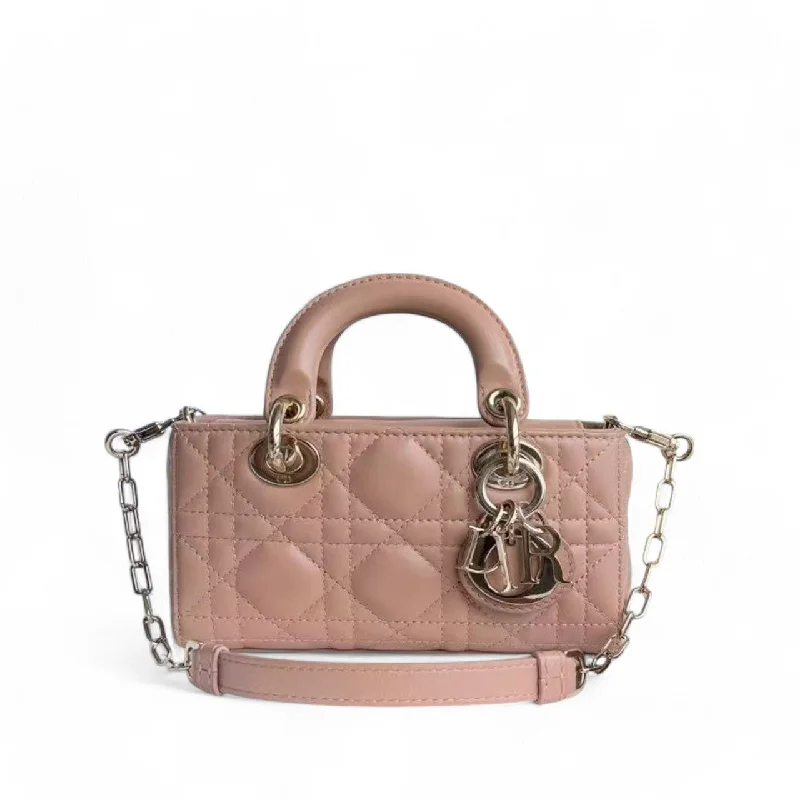 Dior D-joy Micro - Lambskin Cannage Nude Pink Gold Hardware