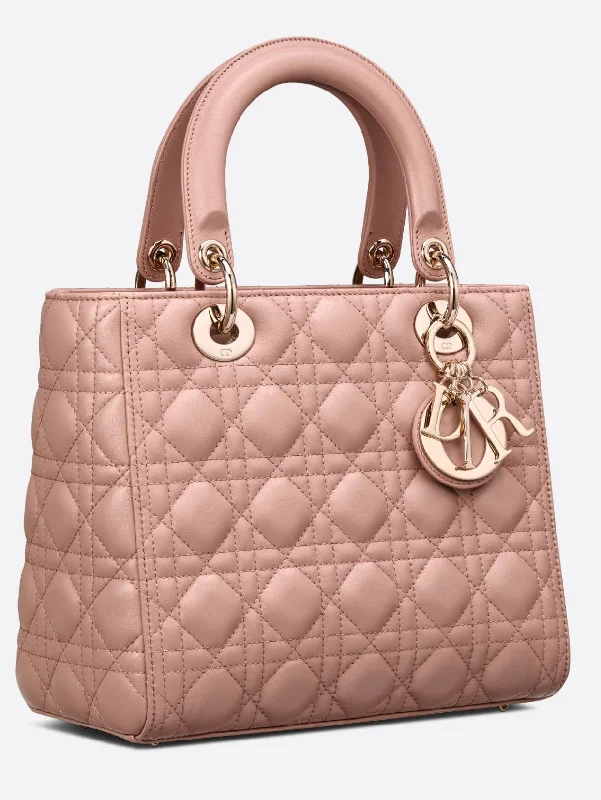 Medium Lady Dior Bag Blush Cannage Lambskin