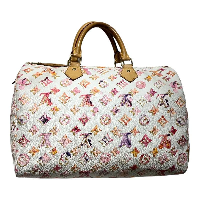 LOUIS VUITTON/Hand Bag/Monogram/Leather/WHT/watercolor speedy