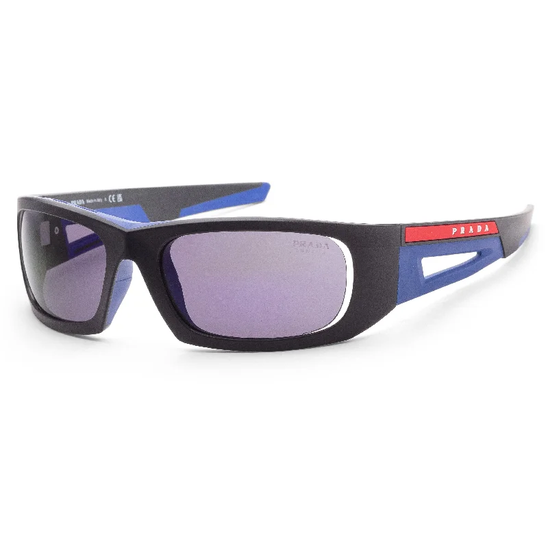 Prada Men's Linea Rossa 59mm Matte Black/Blue Sunglasses