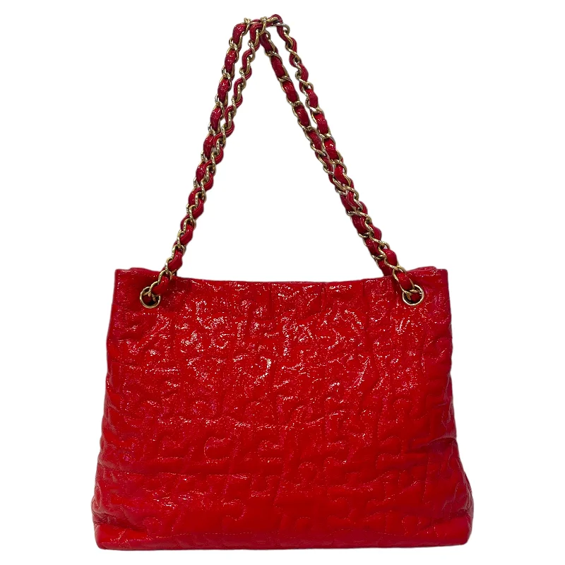 CHANEL/Tote Bag/OS/Leather/RED/Patent Puzzle