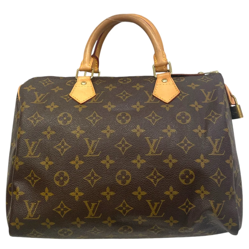 LOUIS VUITTON/Hand Bag/Monogram/Leather/BRW/With Gold Lock