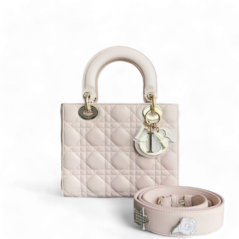 Dior Lady Small - Cannage Lambskin Light Blush Pink Gold Hardware