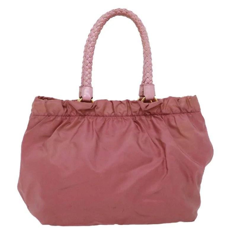 PRADA Hand Bag Nylon Pink Auth bs2904