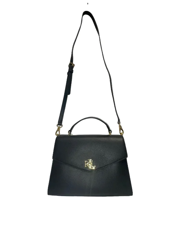 RALPH LAUREN/Hand Bag/Leather/BLK/blk/gold crossbody