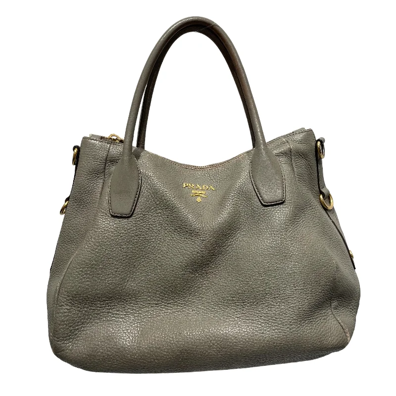 PRADA/Bag/Leather/GRY/Top Handle Shoulder Bag