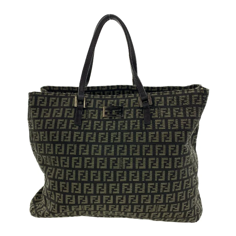 FENDI/Hand Bag/Black/Cotton/All Over Print/