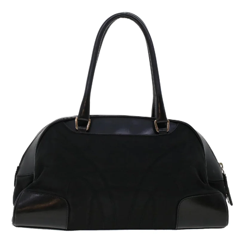 PRADA Shoulder Bag Nylon Leather Black Auth ep945