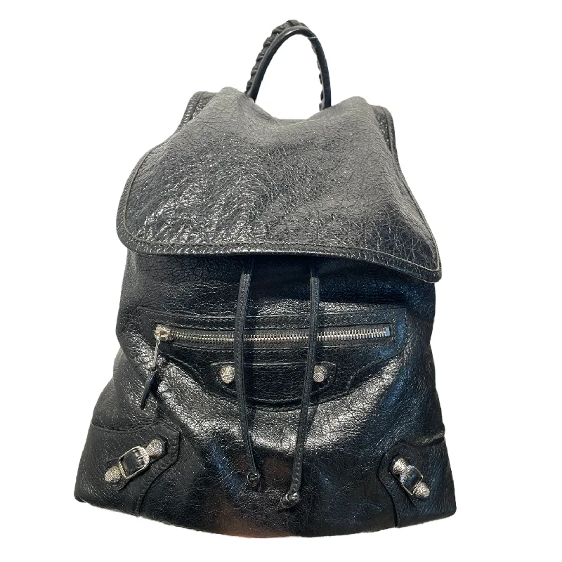 BALENCIAGA/Backpack/Leather/BLK/Silver Hardware - Traveler