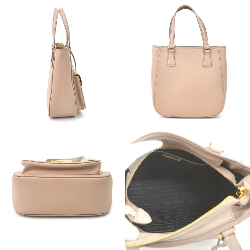 Prada HandBag Crossbody Shoulder Bag Leather Pink Beige Ladies 1BA254