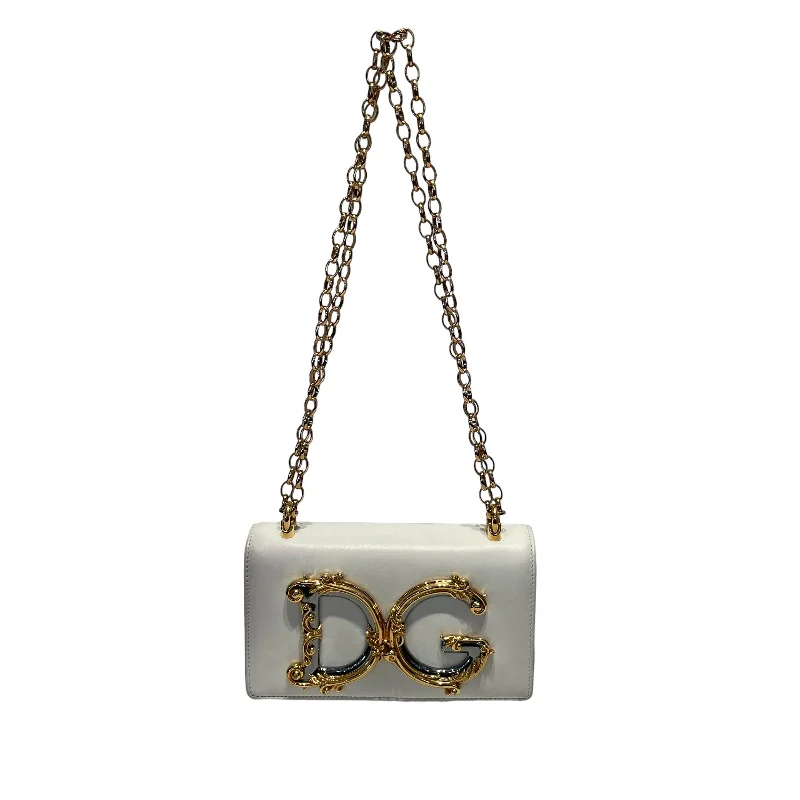 DOLCE&GABBANA/Cross Body Bag/XS/Leather/WHT/