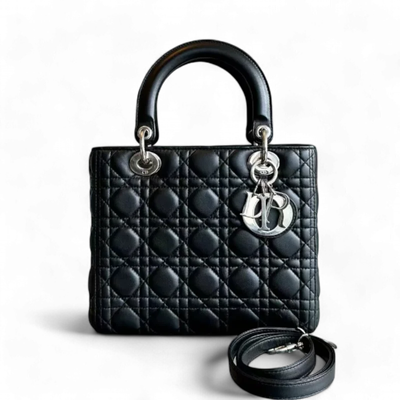 Dior Lady Medium Cannage Lambskin Black SHW