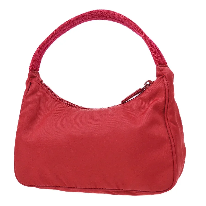 PRADA 28 Red Nylon Hobo Bag GS02301k