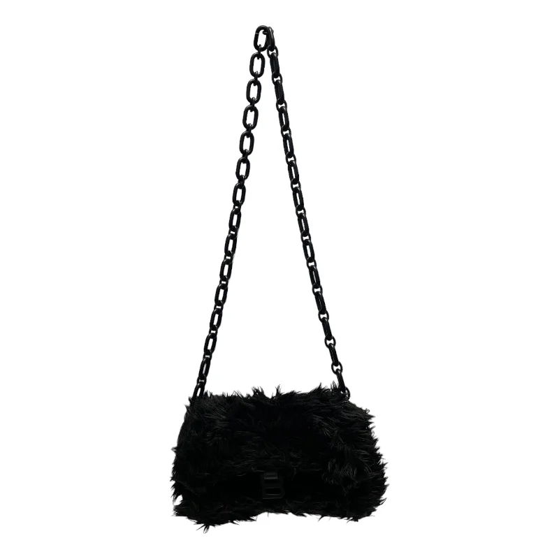 BALENCIAGA/Cross Body Bag/Fake Fur/BLK/downtown faux fur